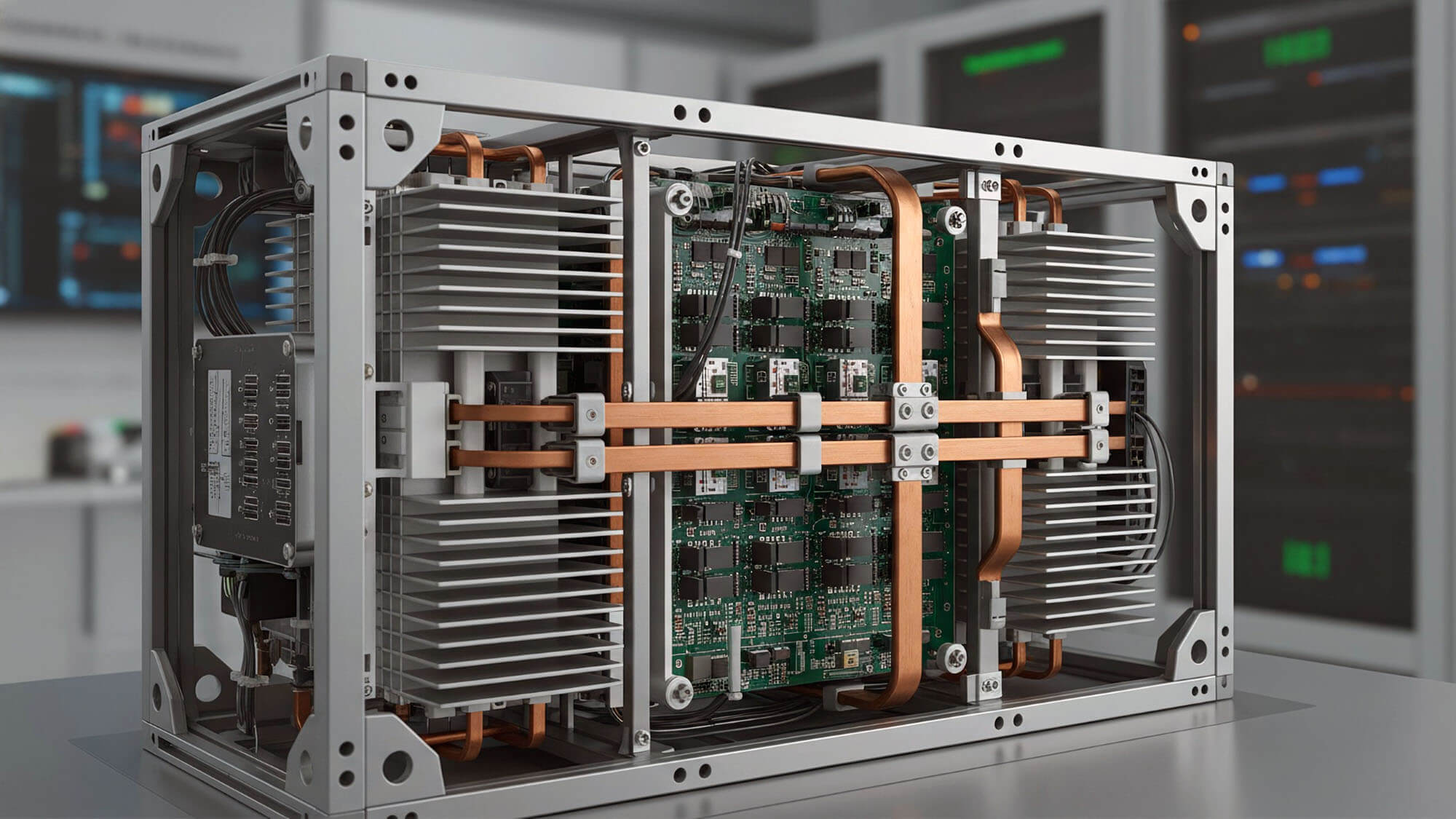 Industrial solid state transformer SST module with heavy aluminum heatsinks 